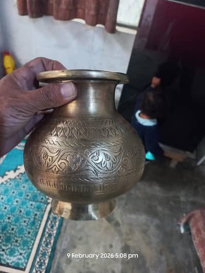 antique brass pot