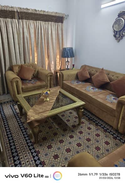 2 sofa set 1 dewan 1 center table  1 centre table & side table set