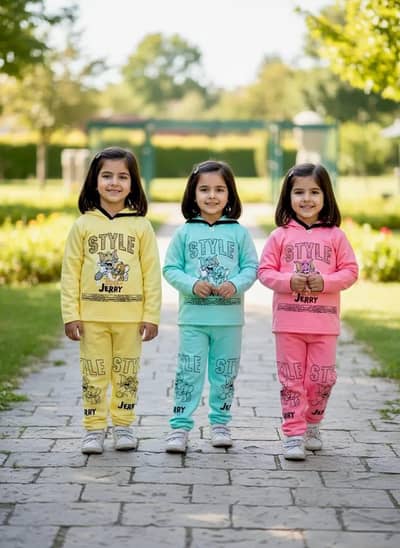 Cute Eid Collection 2 Pcs Girl's Fleece Set - Tom & Jerry Print