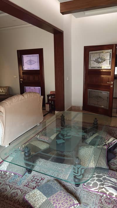 Large Vintage Solid Wood Glass Top Center Table 7ft x 4ft