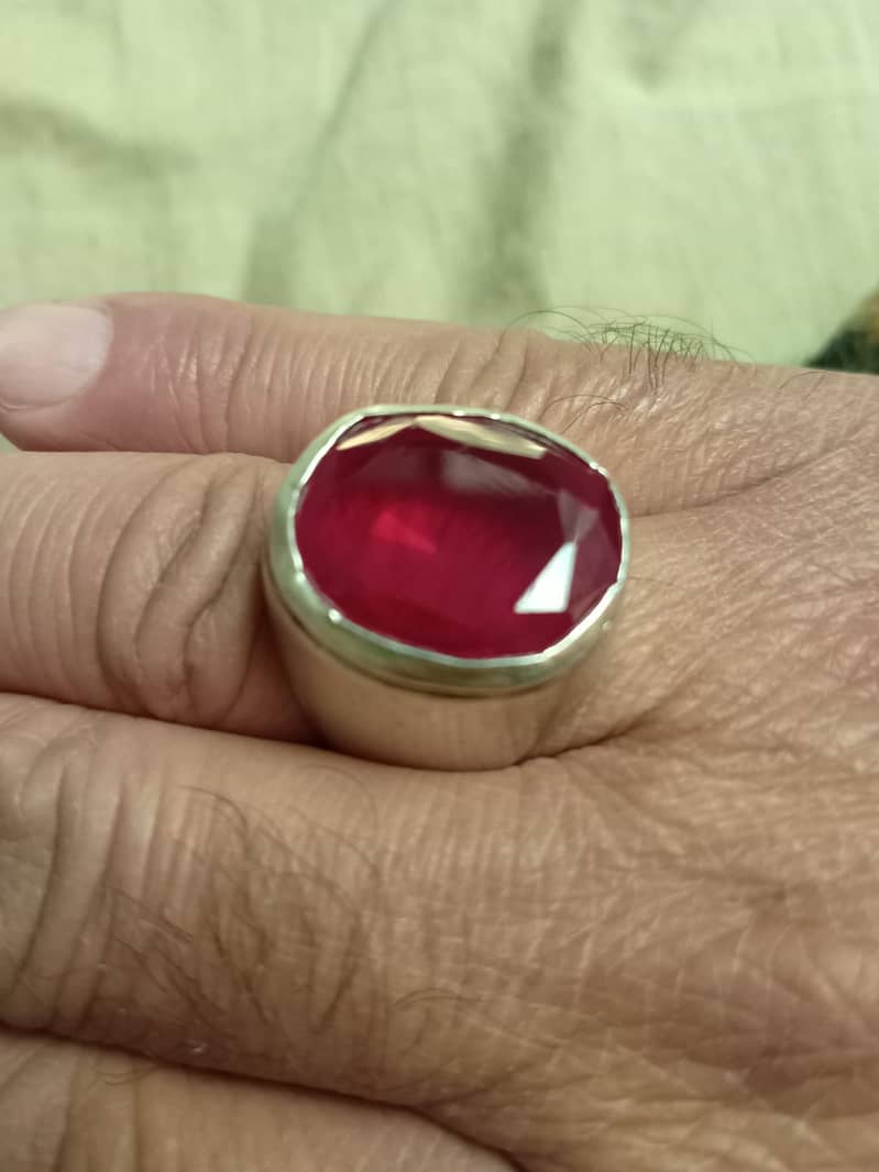 Ruby silver ring for sale 0