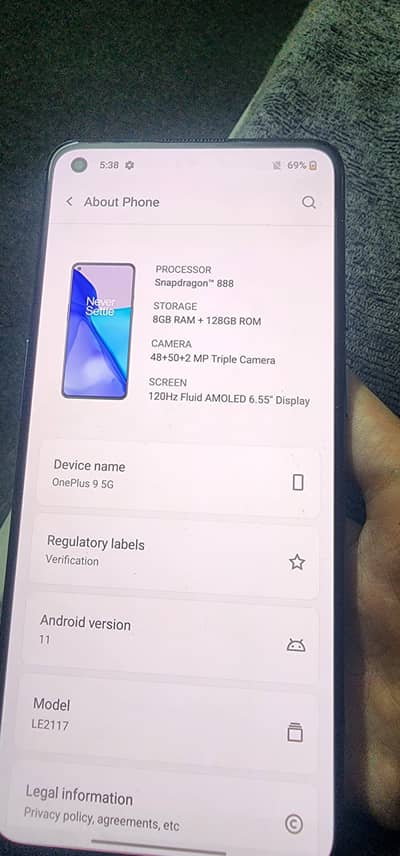 ONEPLUS 9 SINGLE SIM. PTA APPROVE