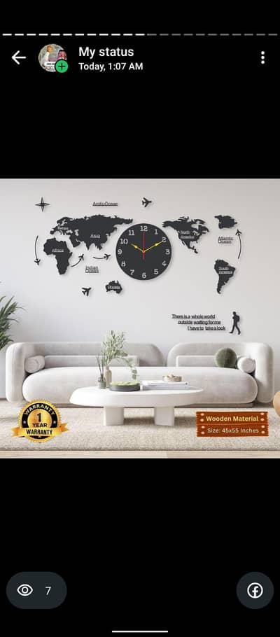 3D Wooden Wall Clocks - Islamic Calligraphy & Modern Designs