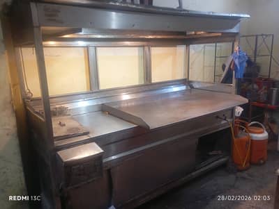 6 fot steel barger counter with frayer