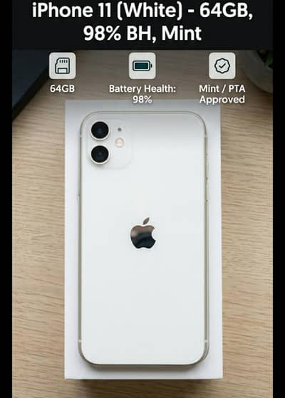 iphone 11 white 64gb in mint