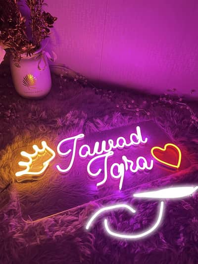 neon sign name plate