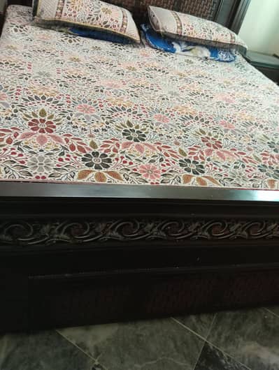 King size bed with 2 side tables available for sale