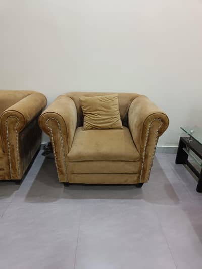 Sofa set with devan and tables