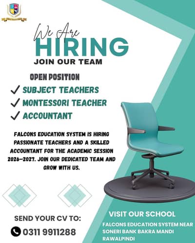 We are hiring Accountant and teachers