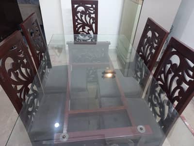 Glass top dinning table