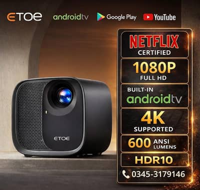 Etoe E3 pro android projector Call 03453179146