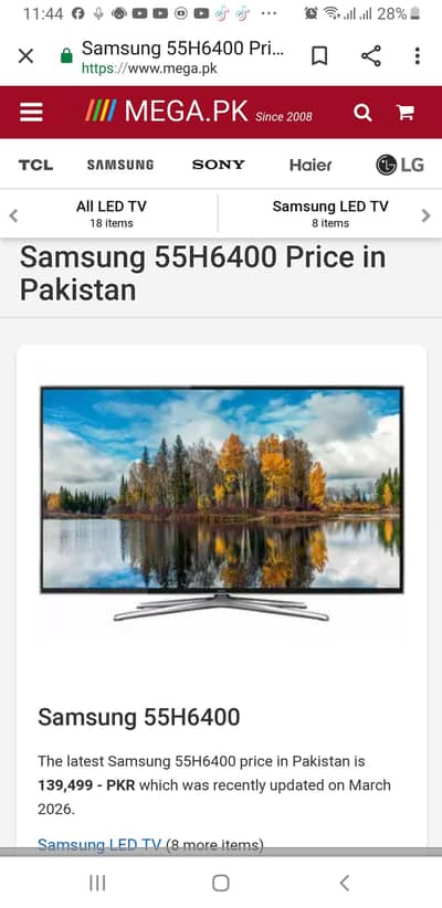 samsung H6400 3d led  tv 55 inch smart