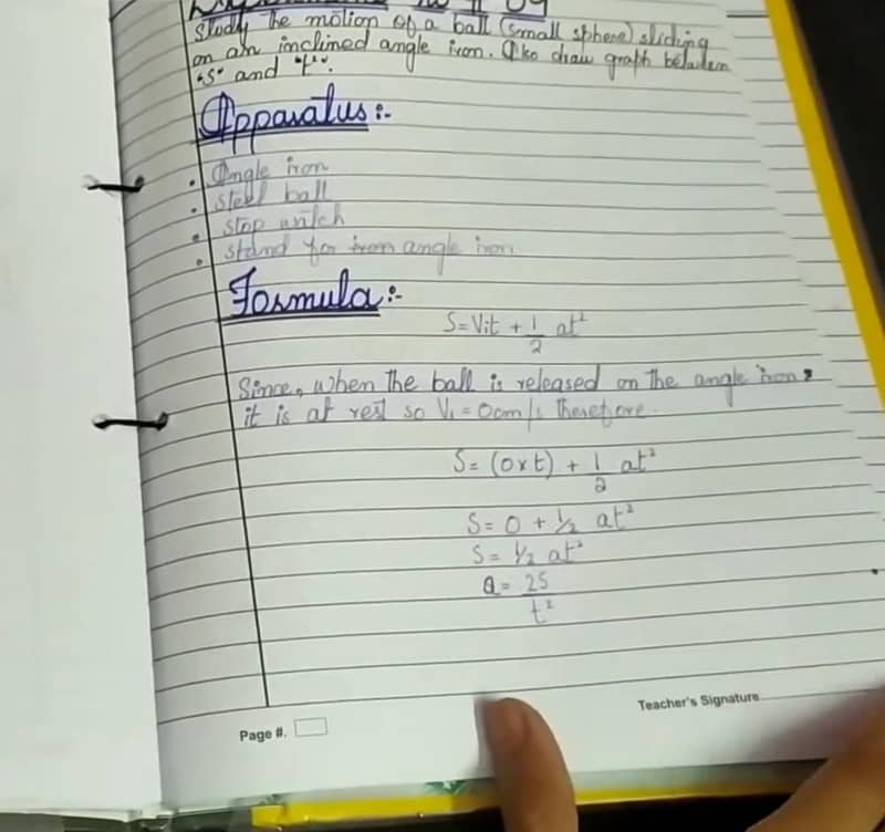 Solved Physics Practical Journal | Class 10 | 9 Experiments 1