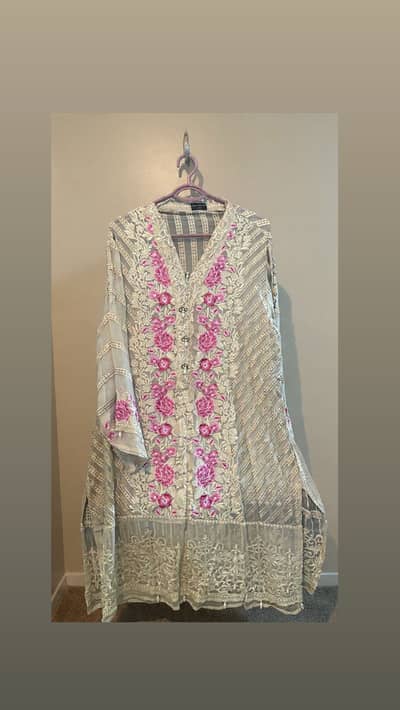 Agha Noor chiffon shirt with shameez