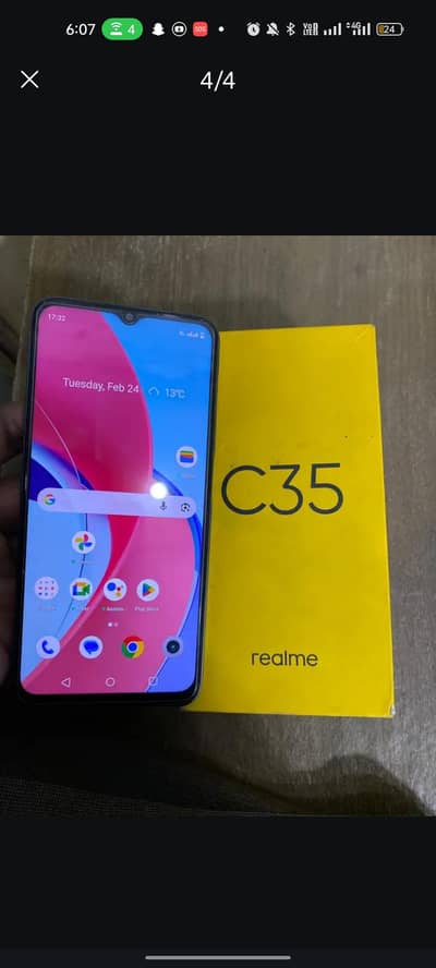 Realme C35 4gb128Gb Mobile and only box