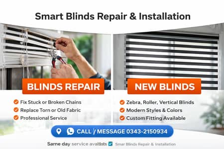Blinds Repair & New Blinds Installation in Karachi
