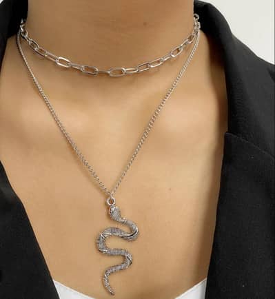 Double Snake chain necklace unisex Amazon Imported