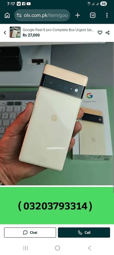Google pixel 6 pro complete box urgent sale connect wtp no