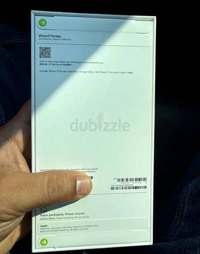 box pack Iphone 17 pro max Deep Blue colour LLA brand new