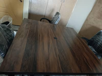 4×4 office Table and Four Comfortable Office Chairs for sale (New)