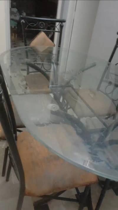 6 chair iron dining table