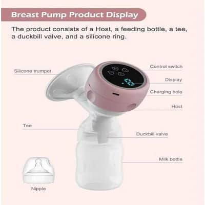 Silicone Pink Breast Pump Set