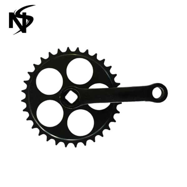 Cotter Pin-less Bicycle Crankset for MTB and Road Bikes – Durable 165mm Crank Arm, 44T Chainring