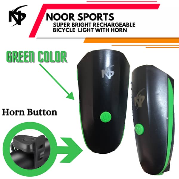 Noor Sports Universal USB Rechargeable Bike Light with 140dB Horn and 3 Light Modes