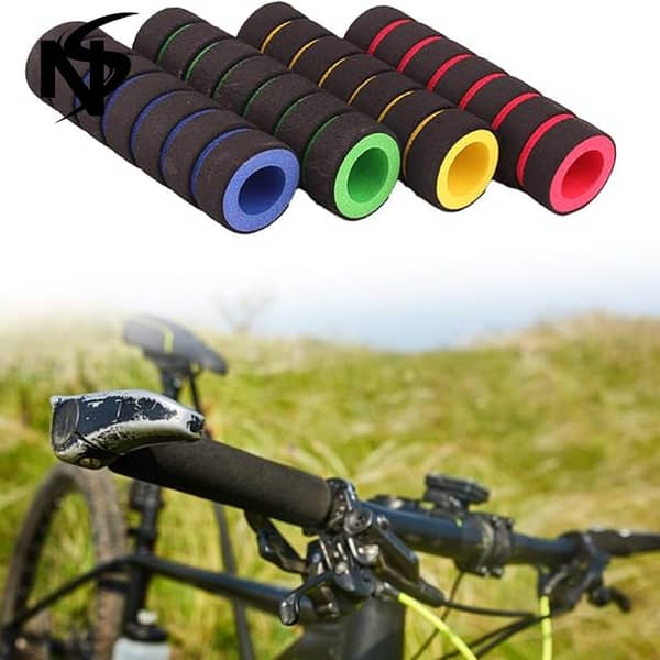 1 Pair Soft Foam MTB Handlebar Grips - Non-Slip Cycling Handle Covers for Comfort & Control | Ergonomic Mountain Bike Accessories, Shock-Absorbing, Universal Fit