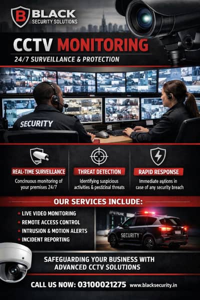 CCTV monitoring in Black security solutions