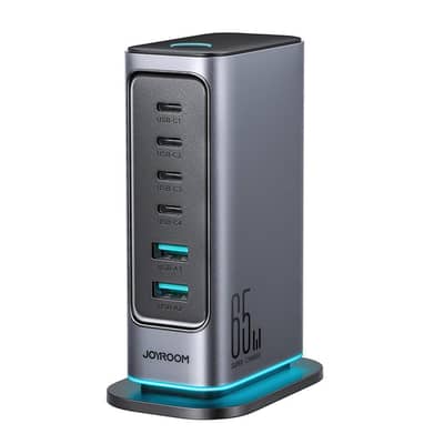 JOYROOM JR-TCM02 65W GaN Multi-port Charger - 4x Type-C + 2x USB