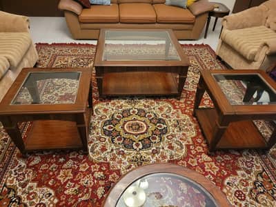 Pure Shesham Wood Coffee Table Set