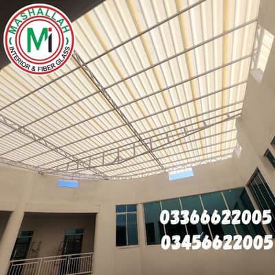 roofing shades \ upvc shades \ parking sheds \ tensile and fiber shade
