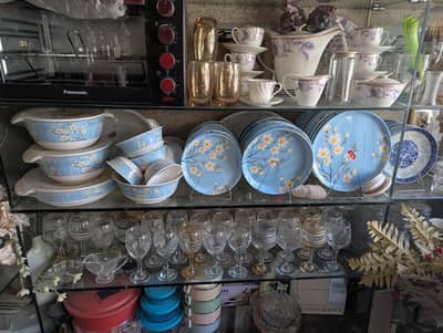 78 pieces Turkish glass lid ginner set malamine