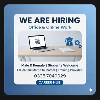 full time part time office work and online work available