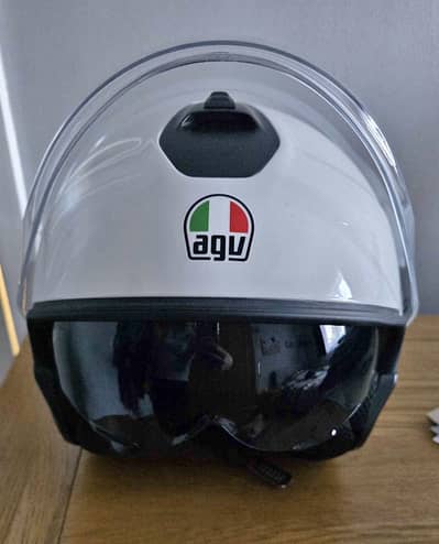 AGV Eteres Mono Materia White jet motorcycle helmet