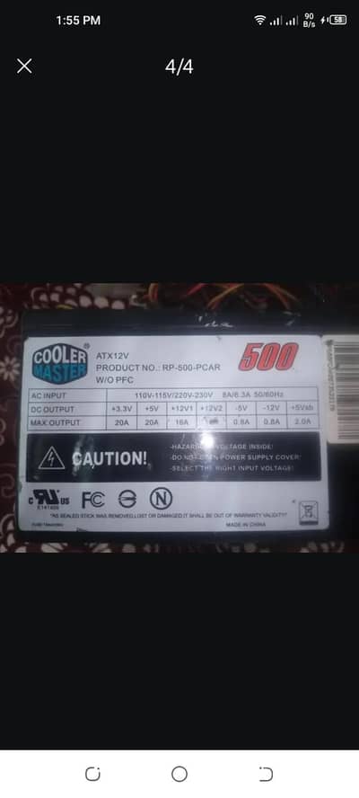 cooler master power supply urgent sale