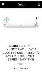 Model: EAC-19VS (Vital Series) Type: Heat & Cool DC Inverter