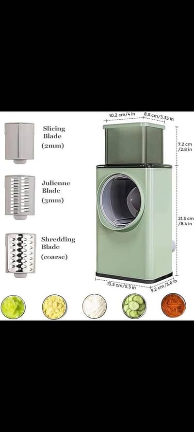 Green Manual Food Chopper with 3 Blades