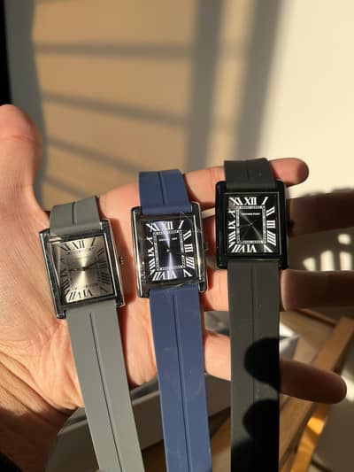 Universe Point Stylish Rectangle Dial Watch – Silicone Strap