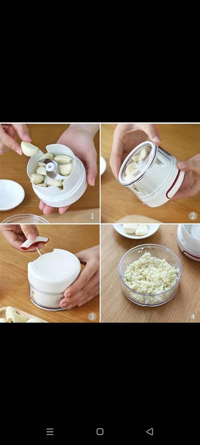 Durable Stainless Steel Manual Food Chopper - 4 Pc for Effortless