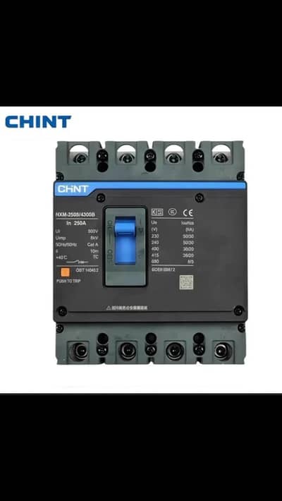 CHINT NXM-250S 250A 4 Pole MCCB Circuit Breaker 500V Heavy Duty