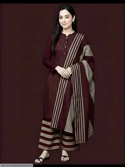 3 Pcs Women's Unstitched Printed Suit