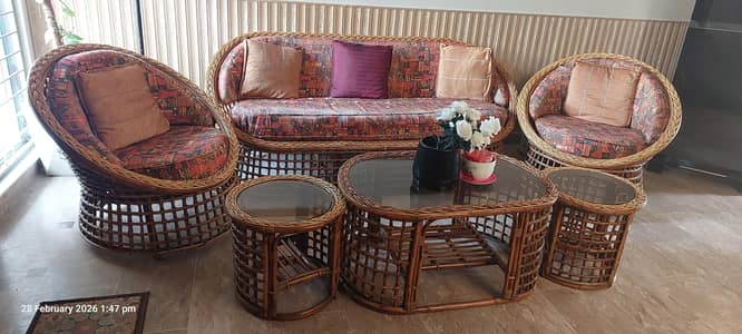 Cane Sofa Set in Perfect Condition