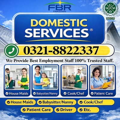 Maids / House Maids / Chef / House Cook / Baby Sitter maid available