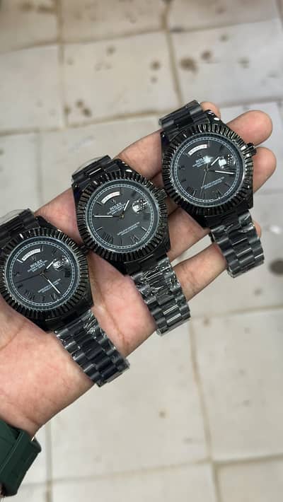 Luxury Black Rolex Style Men Watch