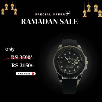 Rolex Style Black Men’s Watch – Premium Luxury Look
