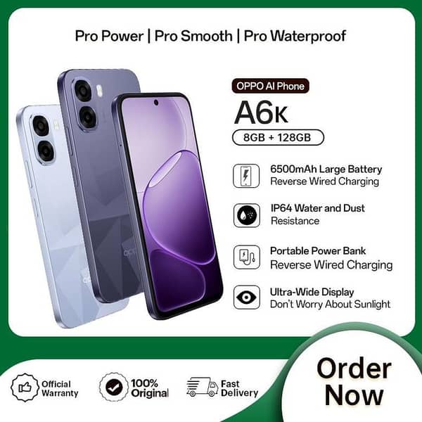 OPPO A6k | 8GB RAM + 128GB ROM