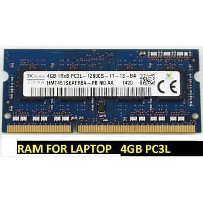 Laptop Ram DDR3 1600Mhz 4 Gb x 2 Rams Sk Hynix