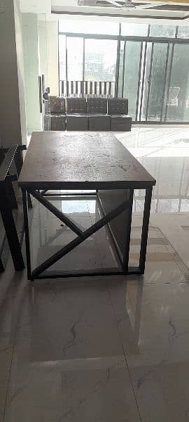 Office table with steel frame